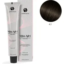 Крем-краска для волос Adricoco Miss Adri с кератином 4.1 (60мл, коричневый пепельный)