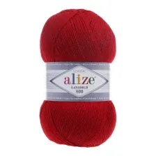 Пряжа для вязания Alize Lanagold 800 49% шерсть, 51% акрил / 56 (800м, красный)