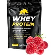 Протеин сывороточный (концентрат) Prime Kraft Whey Protein с витаминами и минералами (900г, малина)