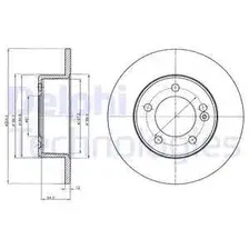 Тормозной диск DELPHI BG4321 полный , задняя ось