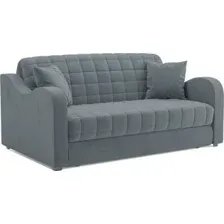 Диван Mebel-Ars Аккордеон Барон №4 НПБ 140x200 (велюр серый/синий HB-178/26)