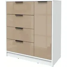 Тумба Интерлиния Концепт КТ-Т90 Глосс (белый платинум/капучино глянец)