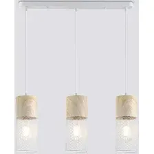 Люстра Ambrella TR8499/3 WH/WD (белый/дерево)