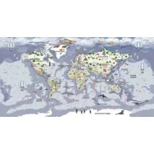 Фотообои листовые Citydecor Детская Карта мира 340 (500x260см)