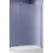 Душевая стенка Aquatek Walk in с держателем 140x200 AQ.WI.140.2CH (хром/прозрачное рифленое стекло)
