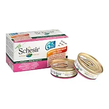 Влажный корм для кошек Schesir Chicken fillets with Ham (300г)