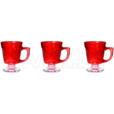 Набор кружек Herevin Paited Red Footed 131601-003 (3шт, красный)