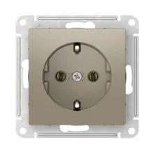 Розетка скрытая с заземлением SYSTEME (SCHNEIDER) ELECTRIC AtlasDesign шампань (ATN000543S)