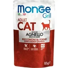 Влажный корм для кошек Monge Grill из новозеландского ягненка (85г)
