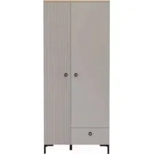 Шкаф Black Red White Domenica SZF2D1S (глиняный серый/дуб сильвержек ореховый)
