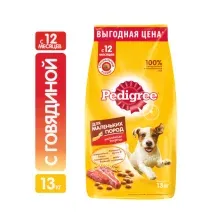 Корм Pedigree для взрослых собак маленьких пород (Говядина) 13 кг