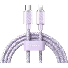 Кабель McDodo 36W Type-C to Lightning Transparent (1.2м, фиолетовый)