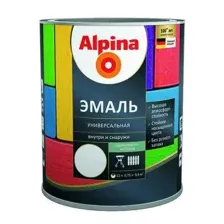Эмаль Alpina универсальная шелковисто-матовая 0,75 л серая