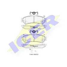 Тормозные колодки дисковые задняя ось ICER 182078