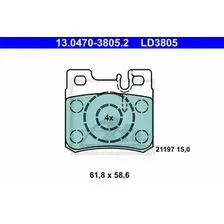 Тормозные колодки дисковые задняя ось ATE 13.0470-3805.2