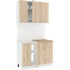 Готовая кухня Кортекс-мебель Корнелия Лира-лайт км.02458 1.1 м (дуб сонома/мадрид)