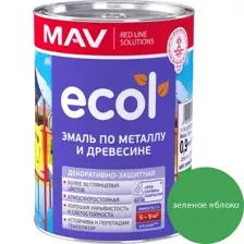 Эмаль ECOL по металлу и древесине (ПФ-115) зеленое яблоко глянцевая 1,0 л. (0,9 кг)