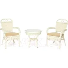 Комплект садовой мебели Tetchair Andrea (ротанг белый)