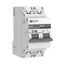 Автоматический выключатель EKF PROxima ВА 47-63 2P 50А C 4,5кA (mcb4763-2-50C-pro)