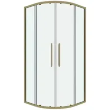 Душевой уголок Grossman Cosmo 90x90x195 301.K33.02.9090.32.00 (золото сатин/прозрачное стекло)