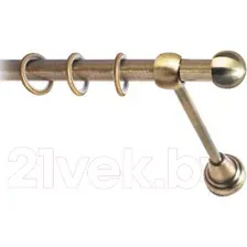 Карниз для штор Lm Decor Шар малый 124 1р гладкий (антик, 2.4м)