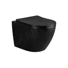 Подвесной унитаз Cerutti Ticino Aria MB CT8918 безободковый с крышкой Soft Close (черный матовый)