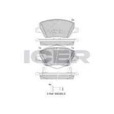 Тормозные колодки дисковые передняя ось ICER 182275-207
