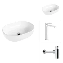 Умывальник Lauter 21836A + Moon 21СK81691C с сифоном 21635CH (хром)