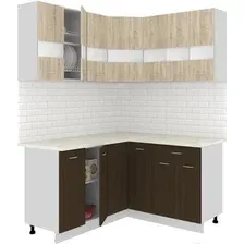 Готовая кухня Кортекс-мебель Корнелия Экстра 1.5x1.5м (дуб сонома/венге/мадрид)