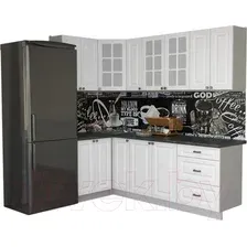 Готовая кухня Интерлиния Мила Деко 1.2x2.3 (белый/кастилло темный)
