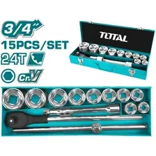 Набор трещотка с головками Total THT341151 (15 предметов)
