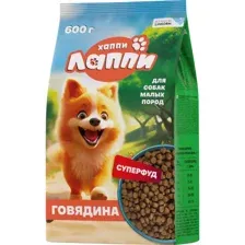 Сухой корм для собак Хаппи Лаппи Говядина 600 г