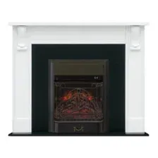 Каминокомплект Смолком LYNCOLN STD-ASP с RealFlame MAJESTIC-S LUX BL LT Бьянко белый/черный