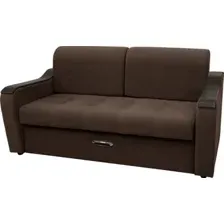 Диван Сириус Лидер-3 ППУ 185x110 (Eva 27 велюр коричневый)