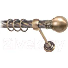Карниз для штор Lm Decor Тифани 037 1р витой 25мм (антик, 1.6м)