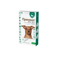 Противопаразитарный препарат KRKA Принокат капли на холку для собак до 4 кг, 1 пип. 0,4 мл