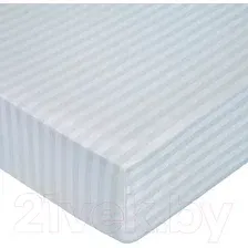 Простыня Миланика Светло-серая на резинке 200x200 (поплин-страйп)