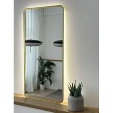 Зеркало с подсветкой  EMZE Smartphone 45x77 LED.UV.SMART.45.77.AUR (золото с УФ-окантовкой и подсветкой)