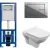 Унитаз подвесной Cersanit Carina New Clean On с инстал. Link Pro (с кнопкой Corner 64108 хром глянце