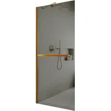 Душевая стенка MaybahGlass 69x195 MGD-723-3ш (графитовое стекло/золотой)
