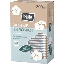 Ватные палочки Bella Cotton, на бумажной основе, 300 шт