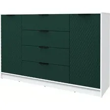 Тумба Интерлиния Концепт КТ-Т160 Техно (белый платинум/изумруд)