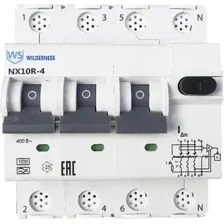 Дифференциальный автомат Wilderness NX10R 3P+N C32 30mA AC 10kA NX10R-4-032C-030AC