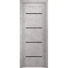 Дверь межкомнатная SMART Орион 90x200 (бетон/черное стекло)