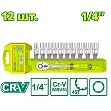 Набор трещотка с головками Dyllu DTST4212 (12 предметов)