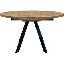 Стол обеденный DikLine RD120 Black, дуб галифакс