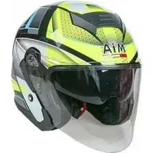 Мотошлем AiM JK526 / 526-014-XL (XL, желтый/серый/черный)