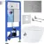Унитаз подвесной Roxen Antares Bidet в комплекте с инсталляцией StounFix Dual Fresh 6 в 1 932494 (кнопка: хром матовый)