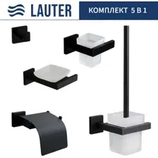 Набор аксессуаров для ванной Lauter 21SH71062  21SH71052  21SH71102  21SH71092  21SH71112 (Matt Black, 5 предметов)