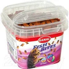 Лакомство для кошек Sanal Fish Bites / 1574SC (75г)